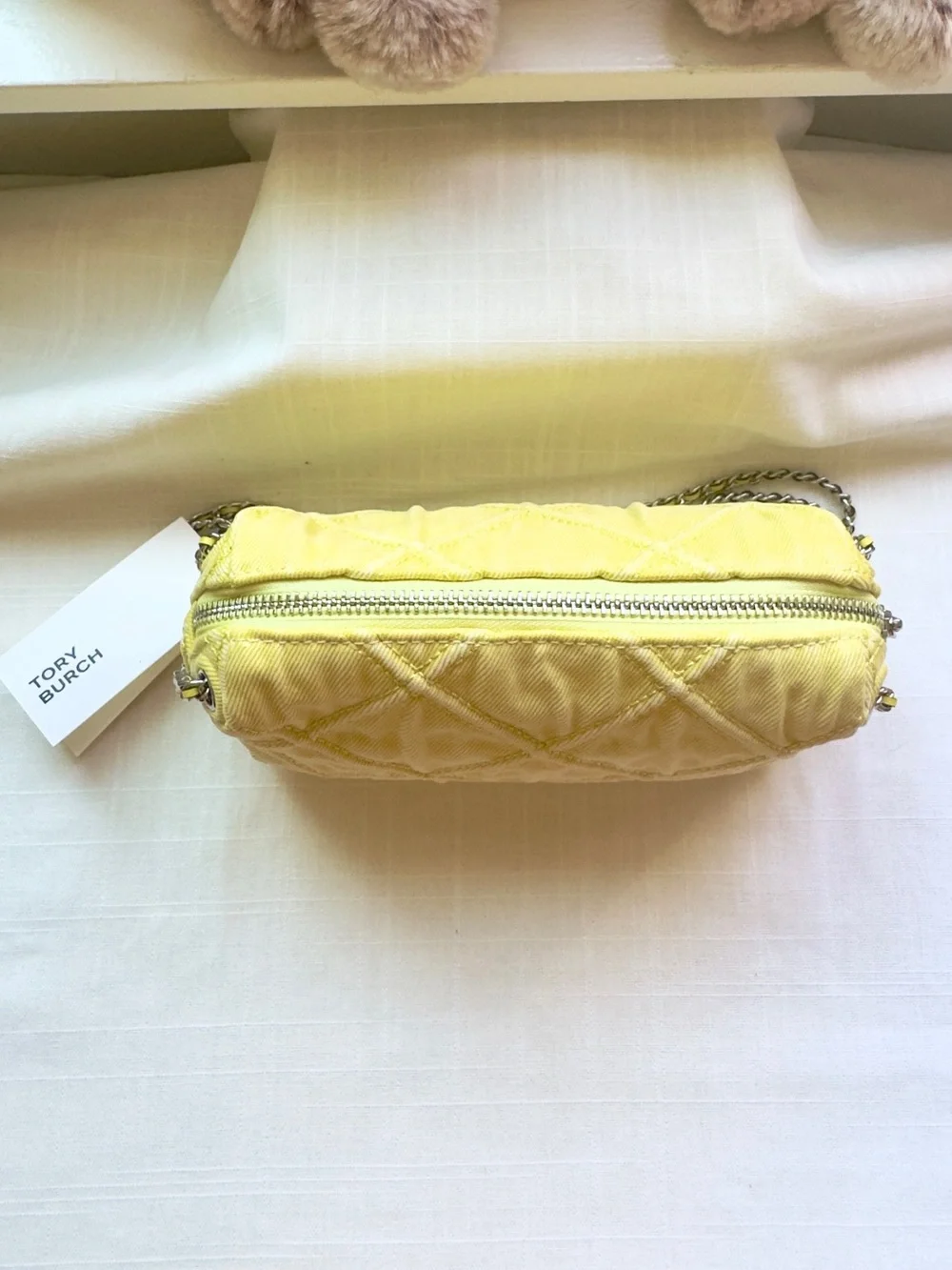 NWT 🌼Tory Burch Yellow Fleming Denim Soft Crossbody Bag